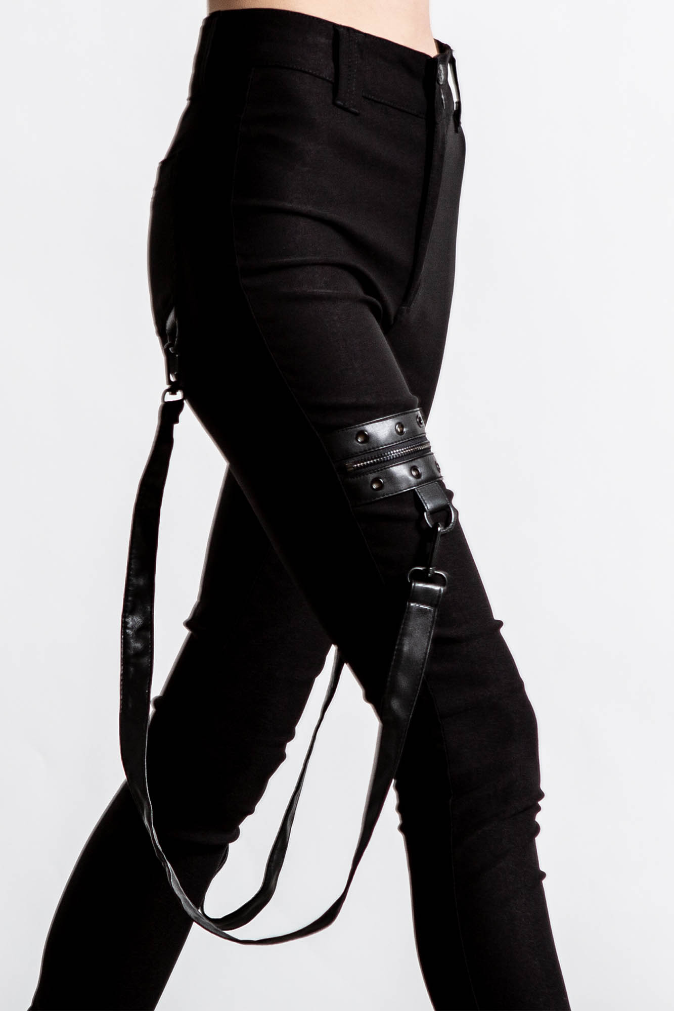 Dead Resistance Skinny Broek Zwart