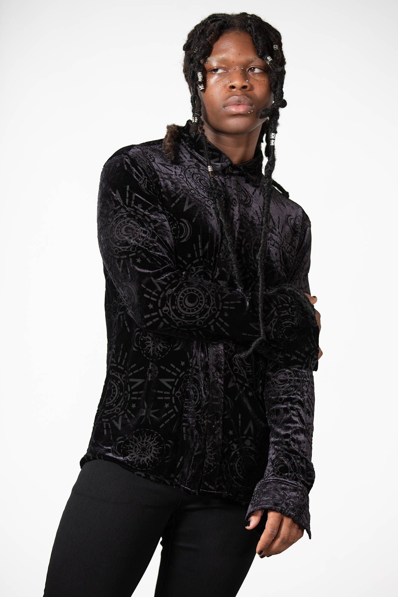 Killstar Alchemight Burnout Button-Up Shirt