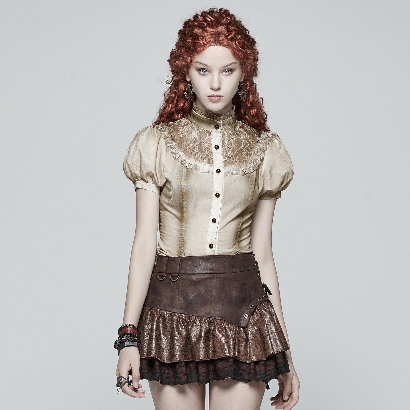 Punk Rave Passing Time Blouse Sand