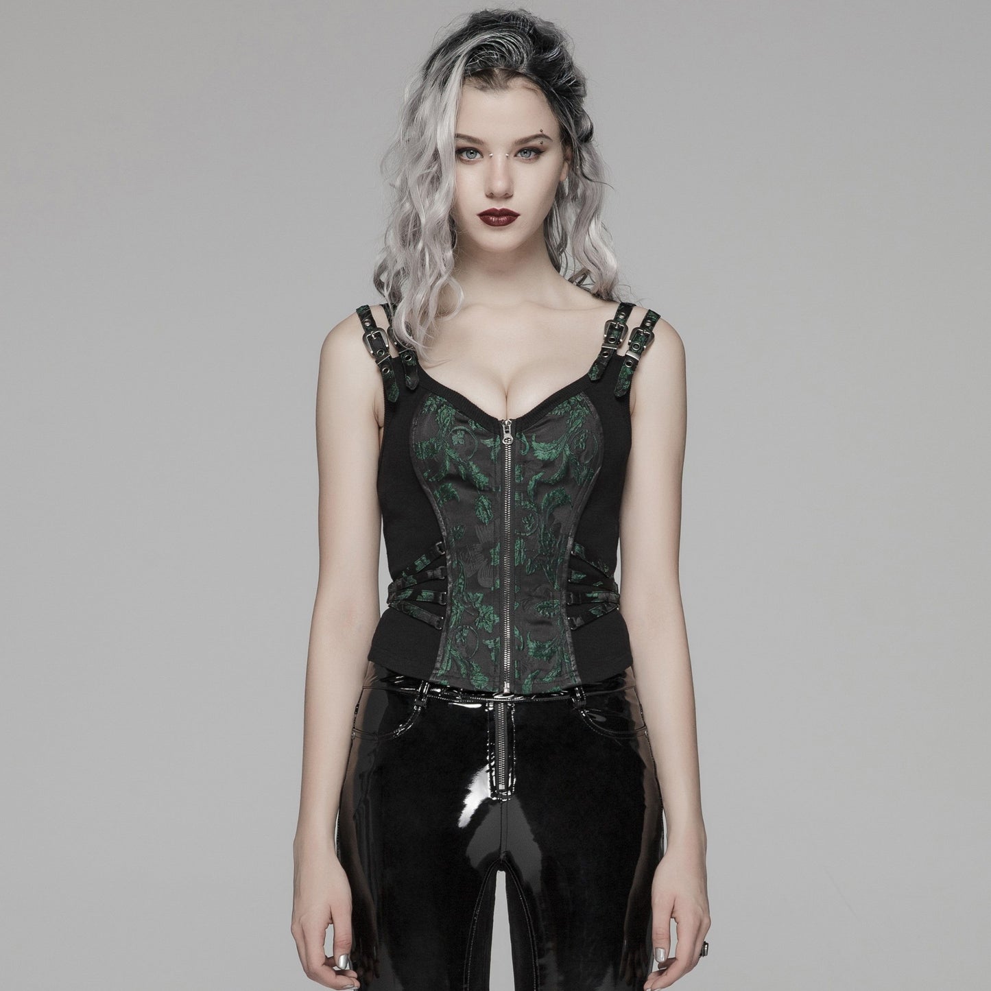Take It All Corset Top Black/Green